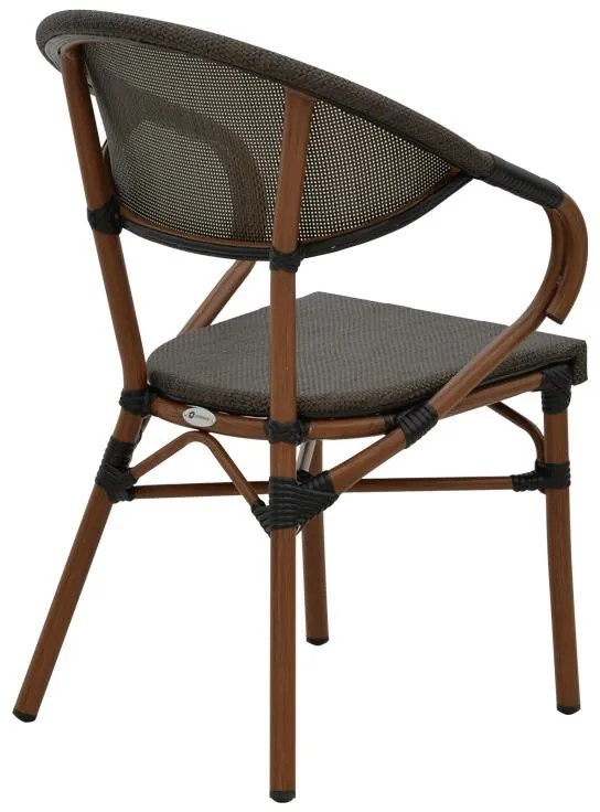 Καρέκλα - Πολυθρόνα Isaia καρυδί αλουμίνιο-textilene μαύρο 57x57x83 εκ. 57x57x83 εκ.