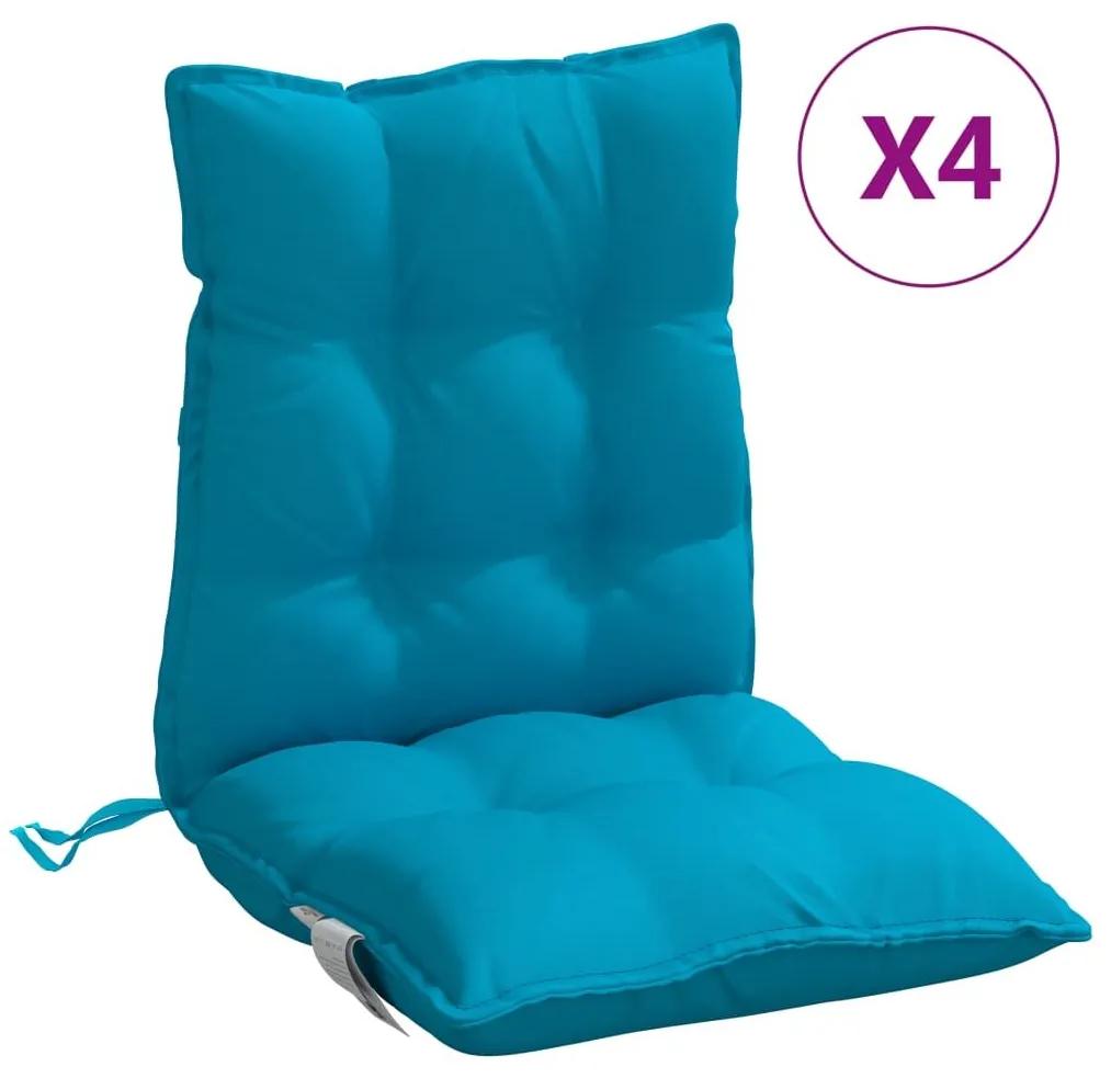 Μαξιλάρια Καρέκλας Χαμηλή Πλάτη 4 τεμ. Γαλάζια Ύφασμα Oxford - Μπλε