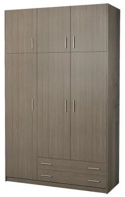 Intrahome Ντουλάπα τρίφυλλη με πατάρι σε σταχτί χρώμα 150x60x240 Intrahomesa-00652466