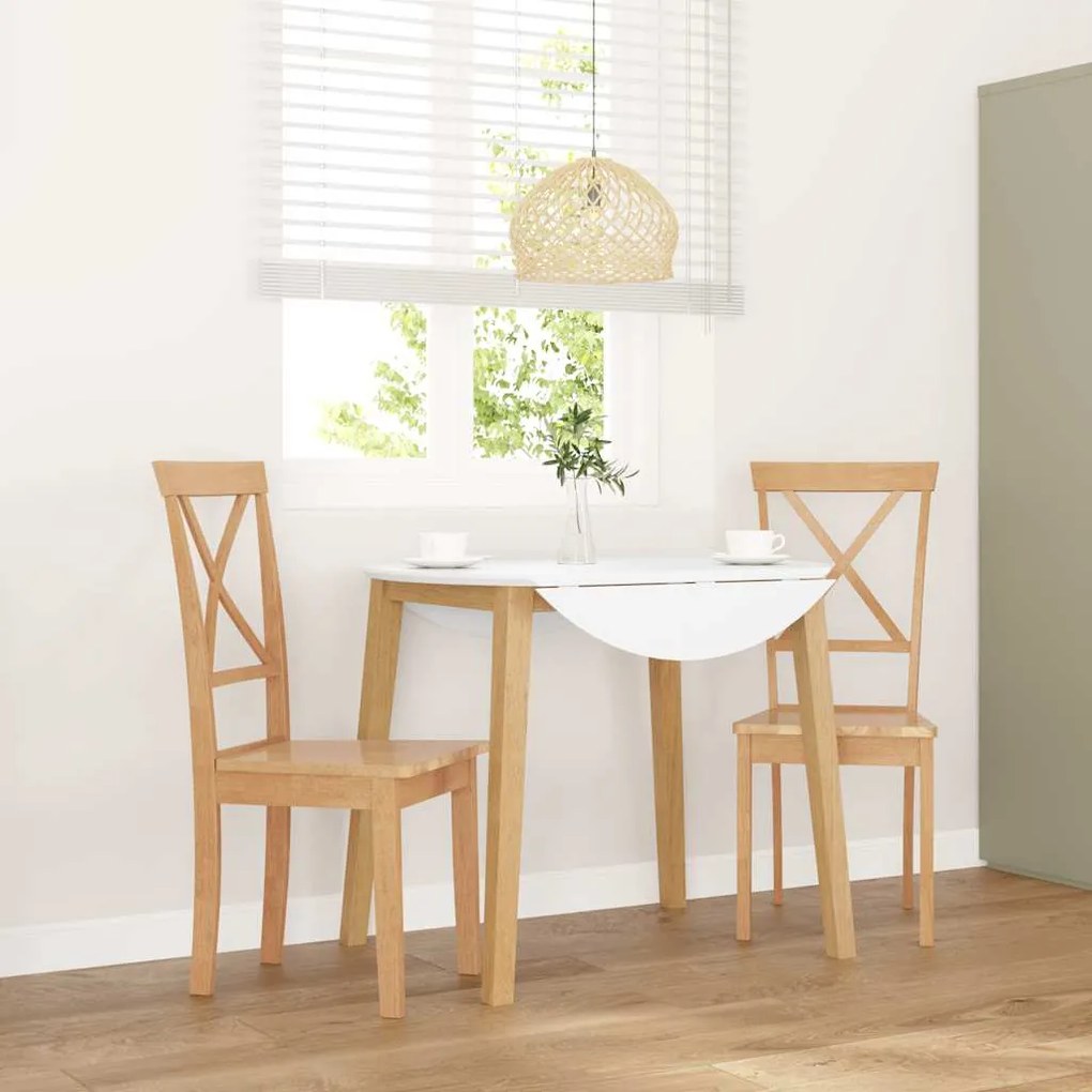 Καρέκλες τραπεζαρίας 2 τεμάχια από μασίφ ξύλο καουτσούκ