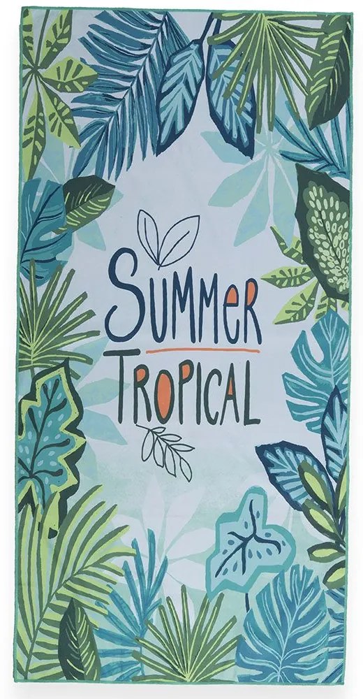 Πετσέτα Θαλάσσης Παιδική Summer Tropical Green Nef-Nef Beach 75x150cm Microfiber