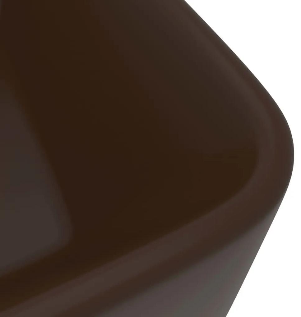 Νιπτήρας Πολυτελής Σκούρο Καφέ Ματ 41 x 30 x 12 εκ. Κεραμικός - Καφέ