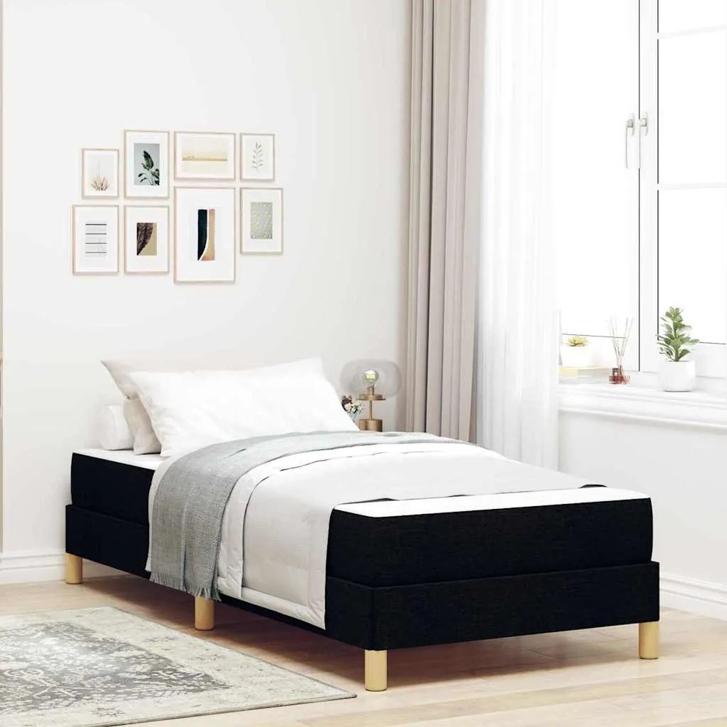 vidaXL Κρεβάτι με ελατήρια Μαύρο, Καφέ 100 x 200 cm