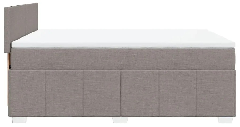 Κρεβάτι Boxspring με Στρώμα Taupe 140x200 εκ. Υφασμάτινο - Μπεζ-Γκρι