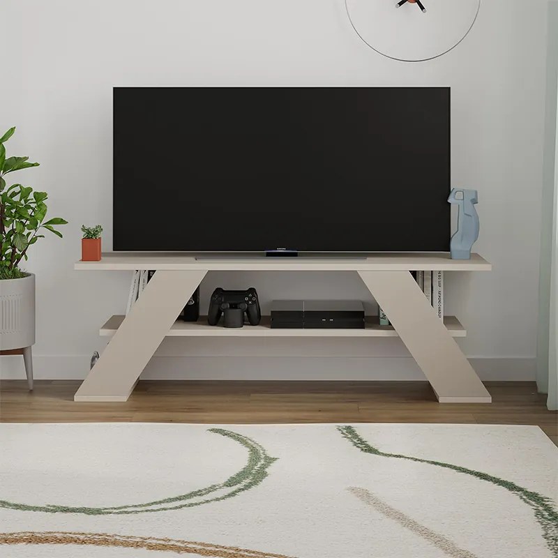 Έπιπλο τηλεόρασης Farfalla Megapap χρώμα sandstone 120x33,5x40εκ.