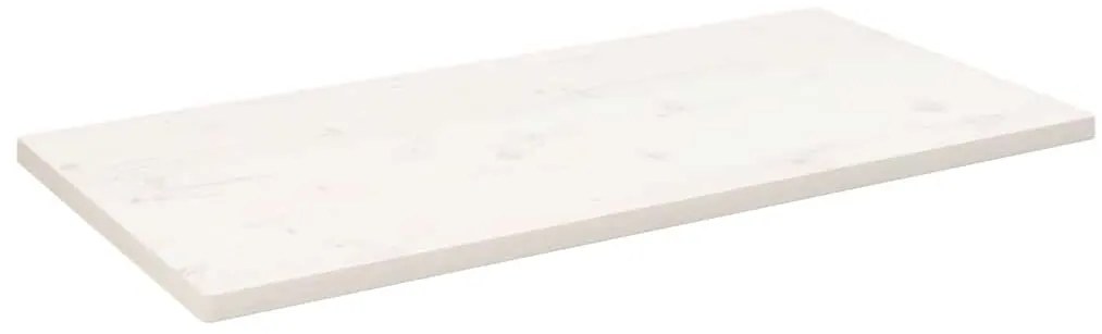 vidaXL Επιφάνεια Τραπεζιού Ορθογ. Λευκή 110x60x2,5 εκ. από Μασίφ Πεύκο