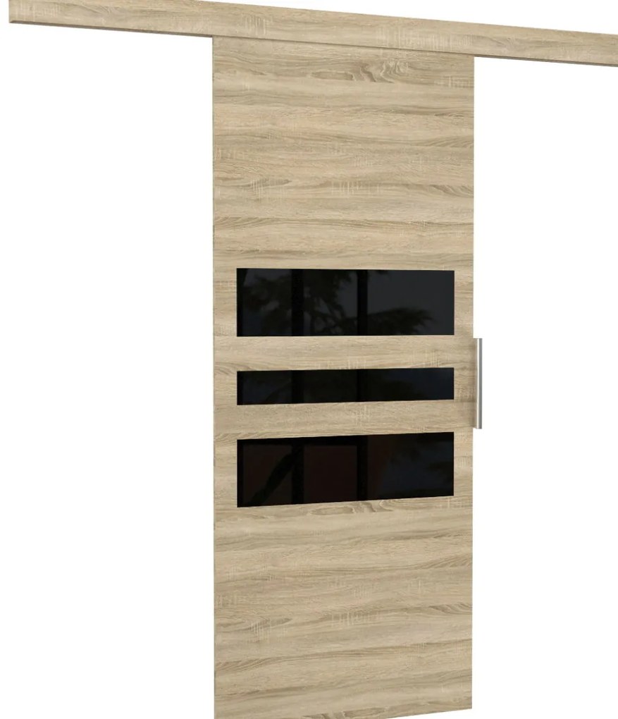 Συρόμενη πόρτα Zeus-Leuko-Mauro gualistero-96 x 205 εκ.