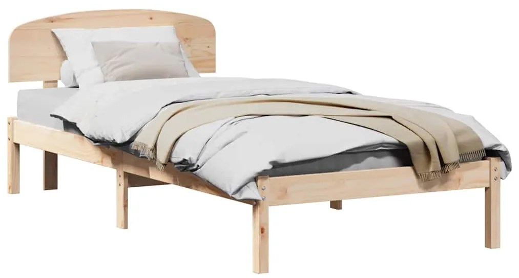 vidaXL Σκελετός Κρεβατιού Φυσικό 75 x 190 cm Στερεά ξυλεία πεύκου