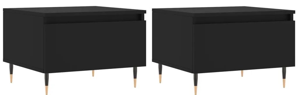 vidaXL Τραπεζάκια Σαλονιού 2 τεμ. Μαύρα 50 x 46 x 35 εκ. Επεξεργ. Ξύλο