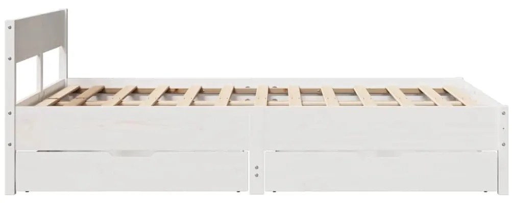 vidaXL Σκελετός Κρεβ. Χωρίς Στρώμα Λευκό 120x200 εκ Μασίφ Πεύκο