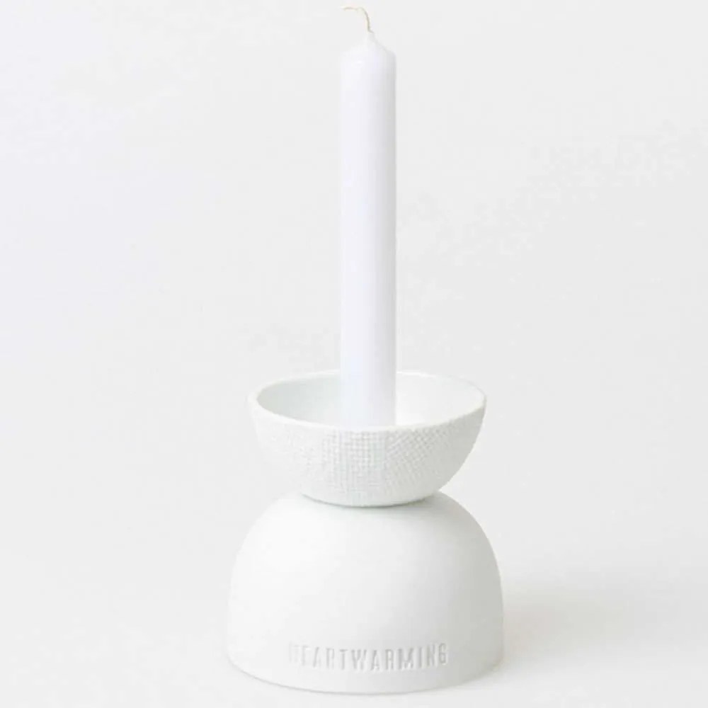 Κηροπήγιο Heartwarming RD0017173 Φ9,5x9cm White Raeder Porcelain