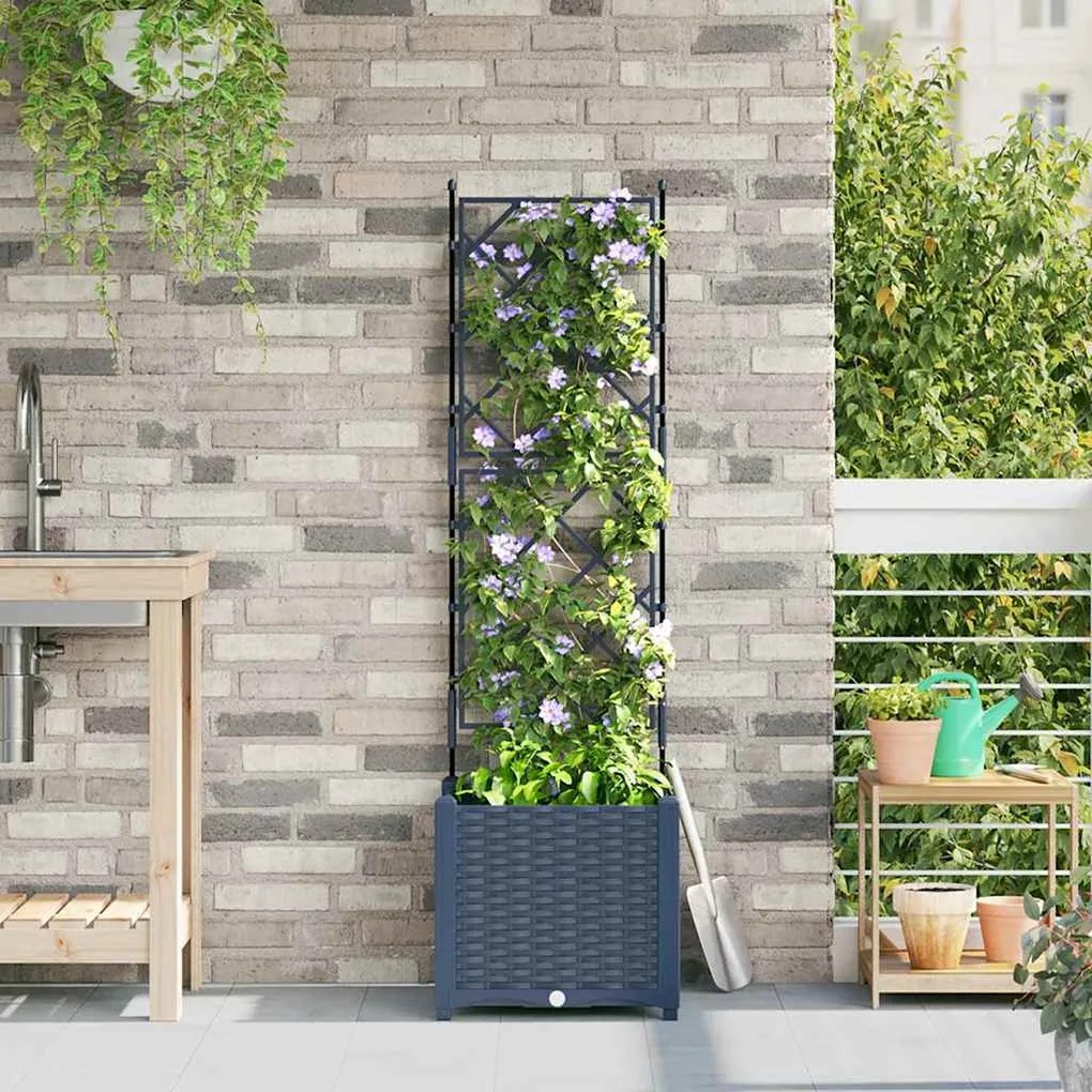 vidaXL Κηποτινάκι με Τρέλα Γκρι 40 x 40 x 143 εκ. PP