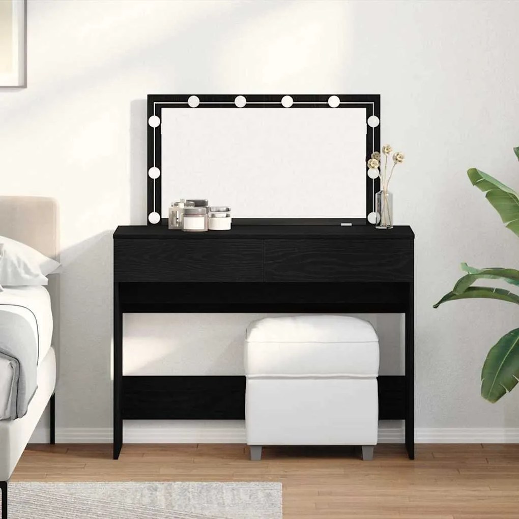 vidaXL Κομοδίνο Μαύρη δρυς 100 x 40 x 120 εκ. Επεξεργασμένο ξύλο