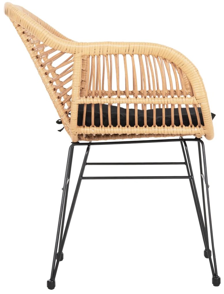 Καρέκλα - Πολυθρόνα ALLEGRA C5450.31 Μεταλλική με Wicker Μπέζ και Μαξιλάρι 58x59x82Υ εκ. 58x59x82 εκ.