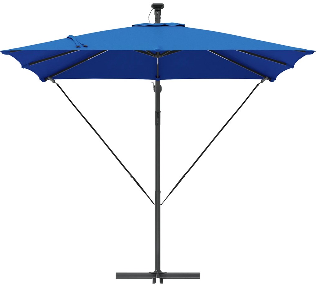 vidaXL Ομπρέλα Cantilever Banana με κλειδαριά Μπλε 249 x 249 x 250 εκ.