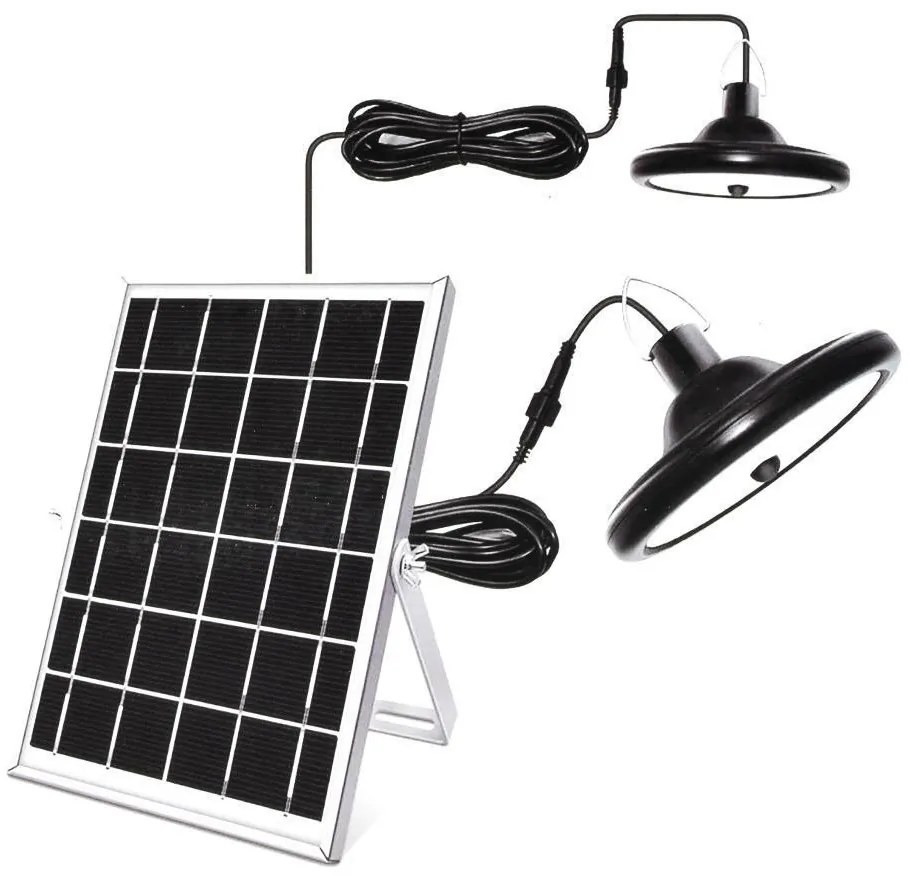 GDPLUS Σετ 2 Κρεμαστά Ηλιακά Φωτιστικά 12W 1000lm Θερμό Λευκό με Αισθητήρα Κίνησης