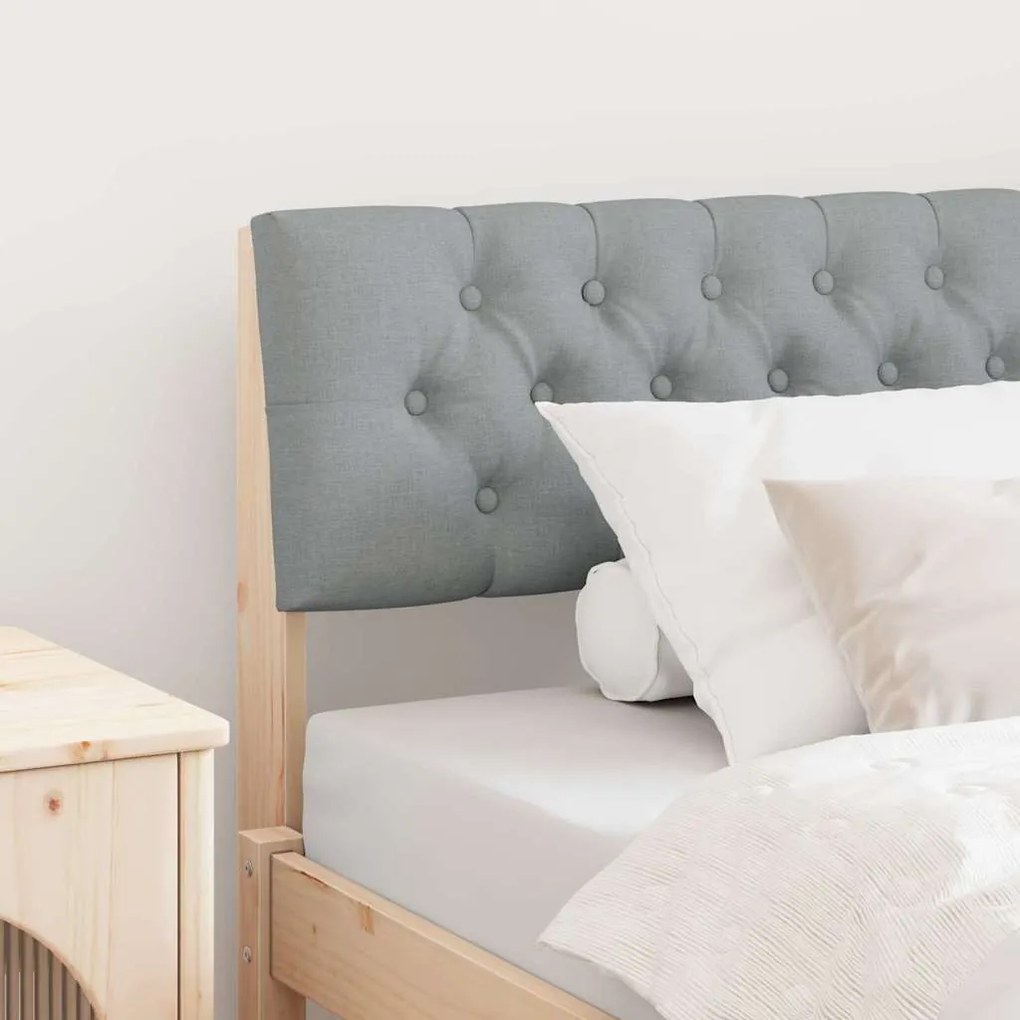 vidaXL Ταπετσαρισμένο κεφαλάρι Ανοιχτό γκρι 100 cm