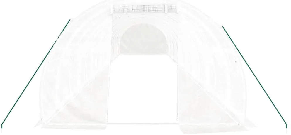 vidaXL Θερμοκήπιο Λευκό 48 μ² 16 x 3 x 2 μ. με Ατσάλινο Πλαίσιο