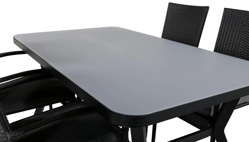 Σετ Τραπέζι και καρέκλες Dallas 2125, Spraystone, Πλαστικό ψάθινο, Μέταλλο, Μαξιλάρι καθίσματος: Ναι | Epipla1.gr