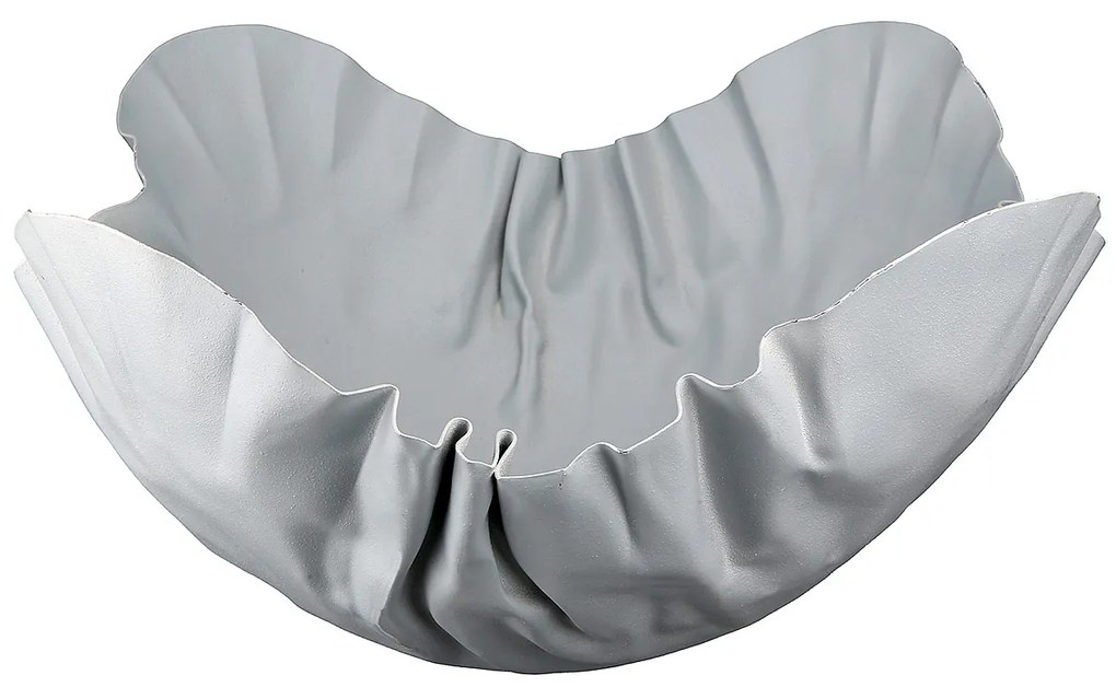 Βάζο ArteLibre Τσαλακωμένο Λευκό Μέταλλο 14cm-05160753