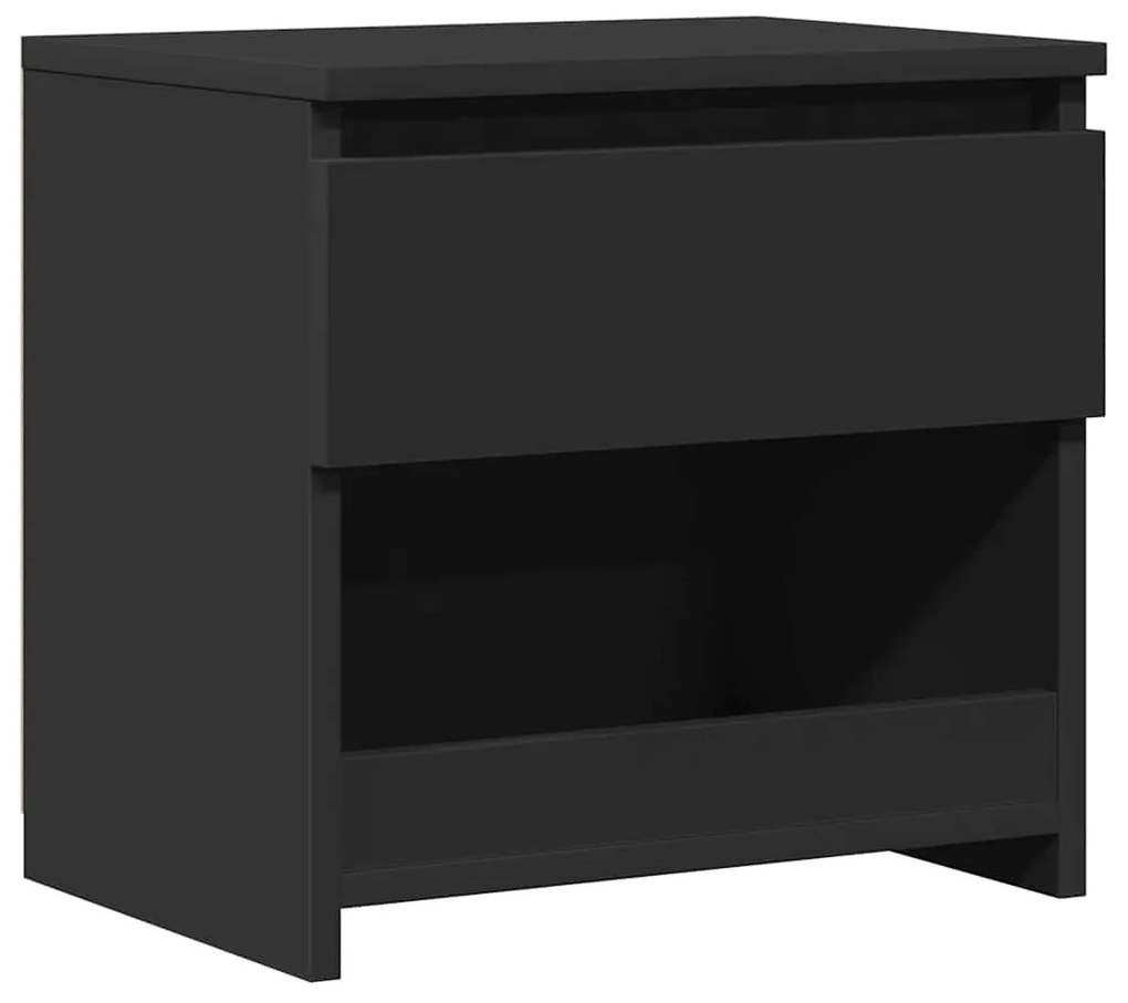 vidaXL Κομοδίνο Μαύρο 40 x 30 x 39 εκ. από Επεξ. Ξύλο