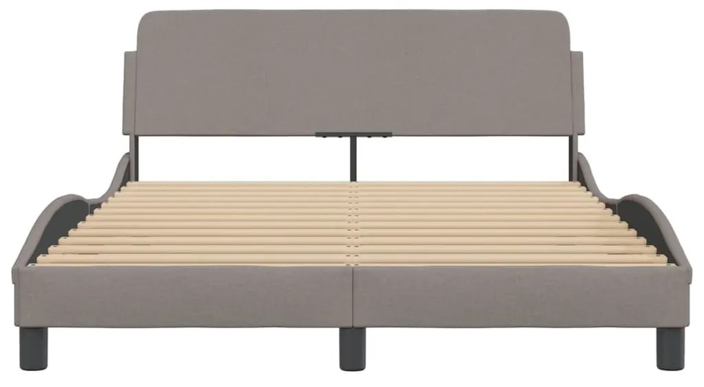 vidaXL Σκελετός Κρεβατιού Χωρίς Στρώμα Taupe 140x200 εκ. Υφασμάτινο