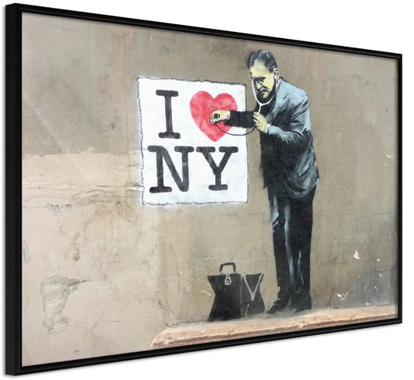 Αφίσα - Banksy: I Heart NY - 45x30 - Μαύρο - Χωρίς πασπαρτού