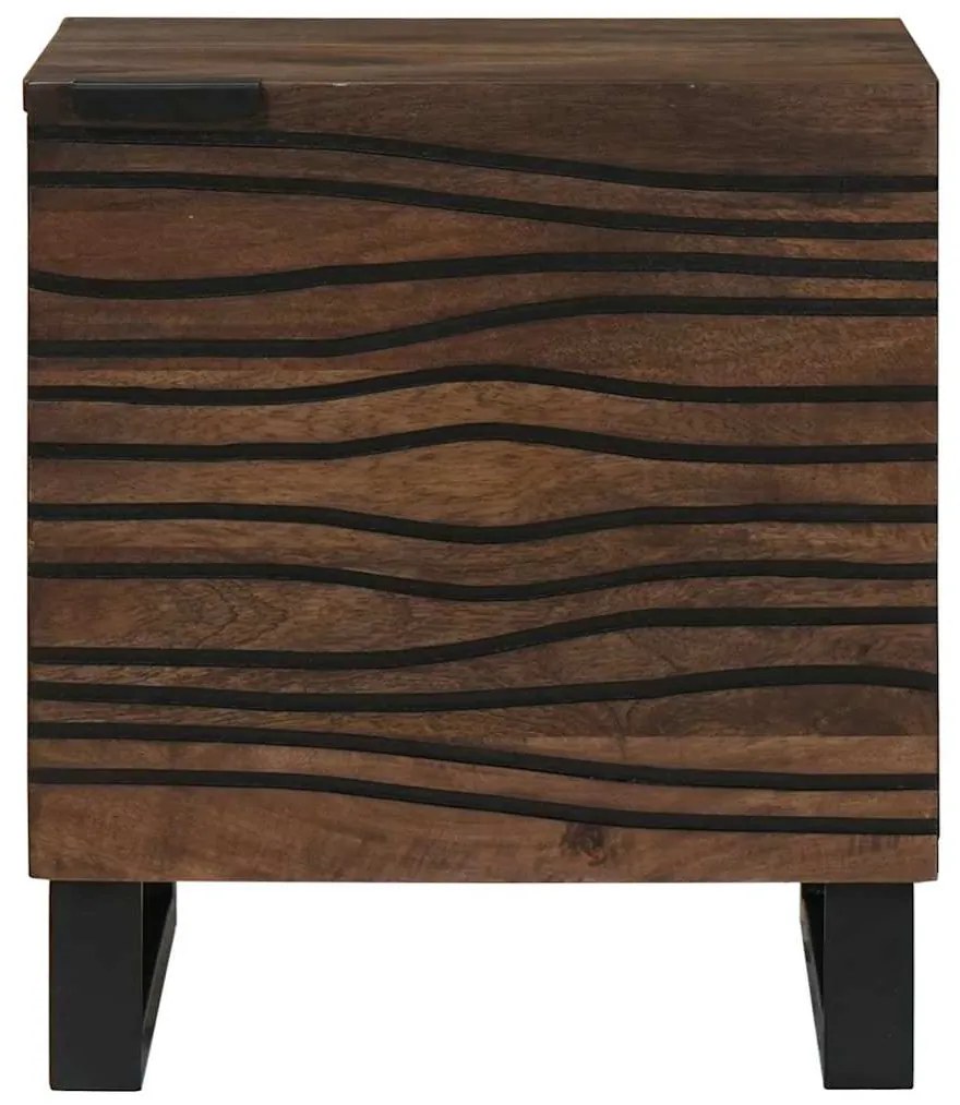 vidaXL Κομοδίνο 2 pcs Καρυδιά 40 x 33 x 46 εκ. Μασίφ ξύλο μάνγκο