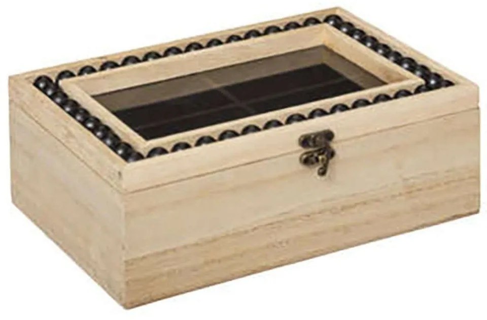 Μπιζουτιέρα Safari 07.173473 24x17x9cm Natural-Black Wood