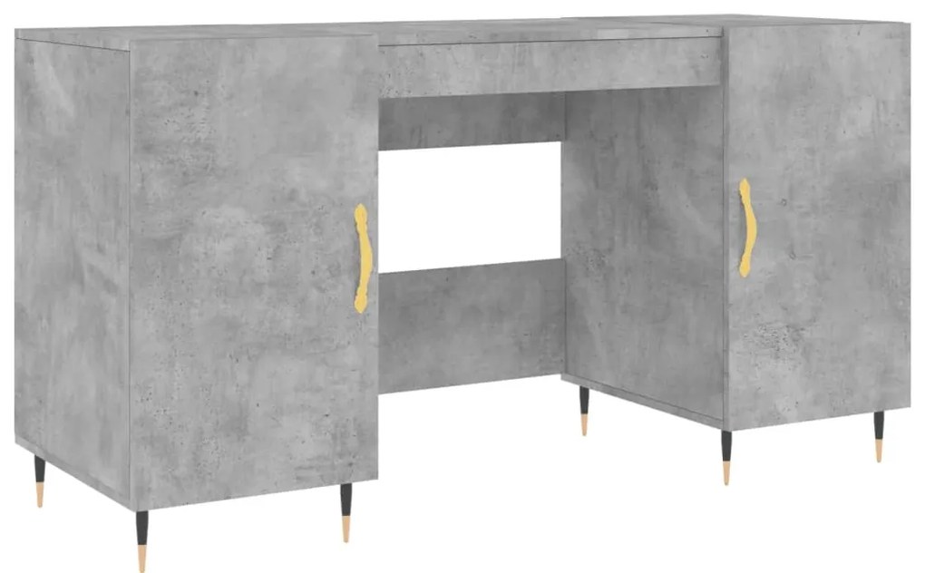 vidaXL Γραφείο Γκρι Σκυροδέματος 140 x 50 x 75 εκ. από Επεξεργ. Ξύλο