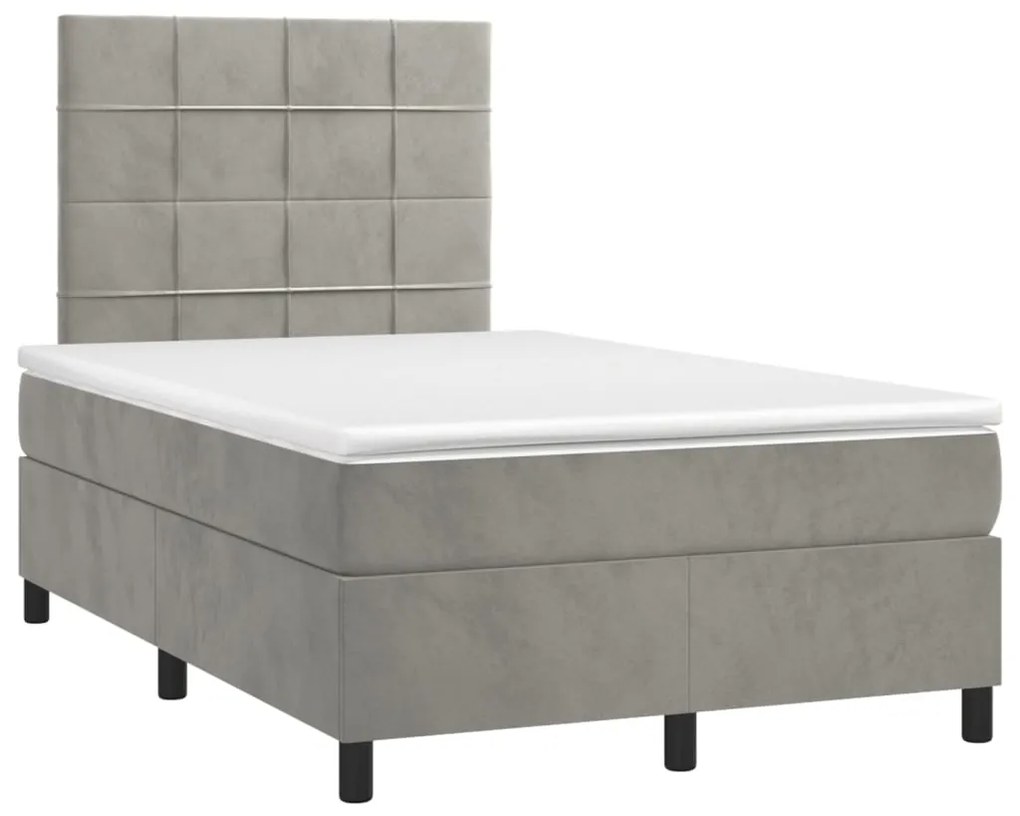 ΚΡΕΒΑΤΙ BOXSPRING ΜΕ ΣΤΡΩΜΑ ΑΝΟΙΧΤΟ ΓΚΡΙ 120X200 ΕΚ. ΒΕΛΟΥΔΙΝΟ 3143013