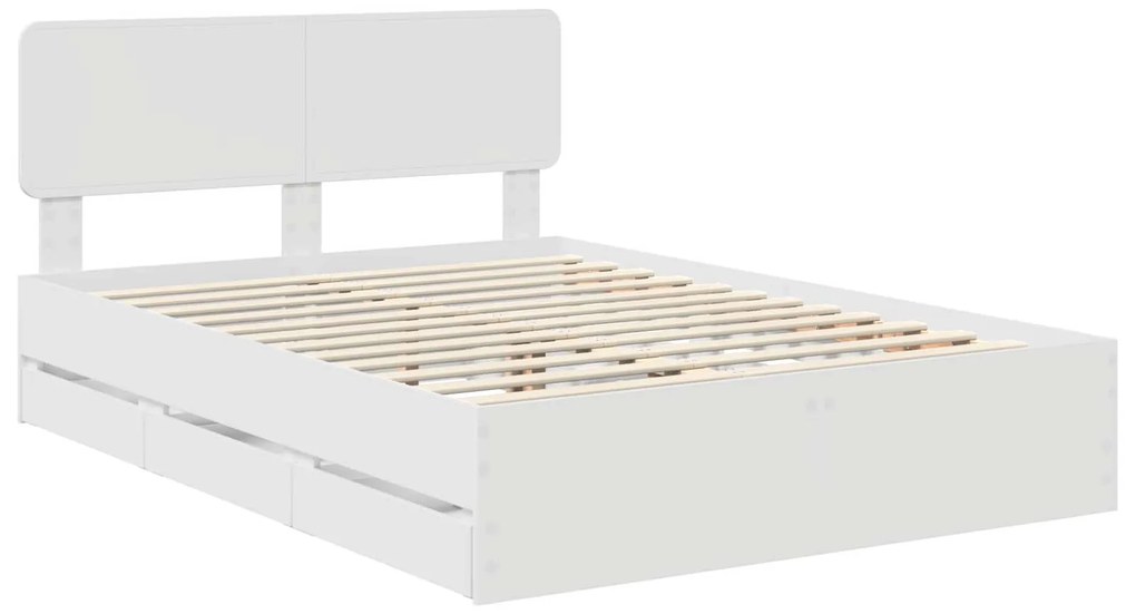 vidaXL Σκελετός Κρεβατιού Λευκό 160 x 200 cm Μηχανήματος Ξύλο