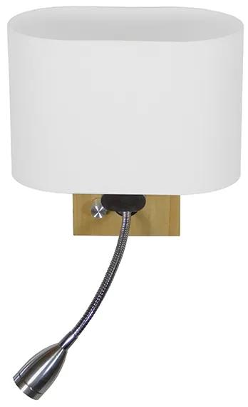 GloboStar® SUTTON 01316 Μοντέρνο Φωτιστικό Τοίχου Απλίκα Δίφωτο Ξύλινο με Λευκό Ματ Γυαλί και Βραχίονα με LED Μ15 x Π20 x Υ22.5cm