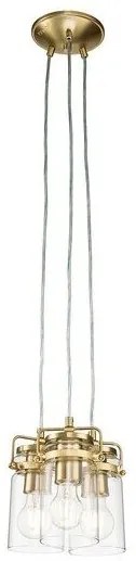 Κρεμαστό Φωτιστικό Οροφής 3xE27 Brinley Elstead Lighting-KL-BRINLEY3-BB-Ορείχαλκος KL-BRINLEY3-BB
