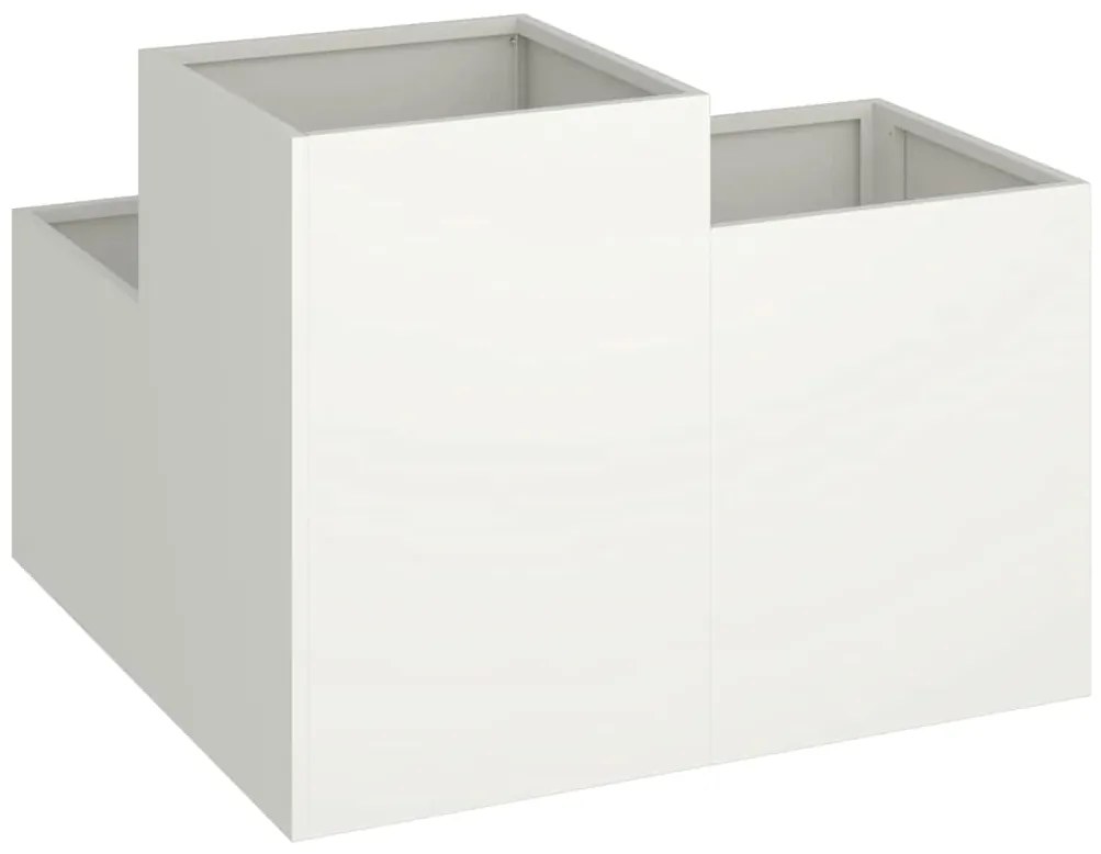 vidaXL Γλάστρα Κήπου Λευκό 80 x 80 x 60 εκ. Ατσάλι