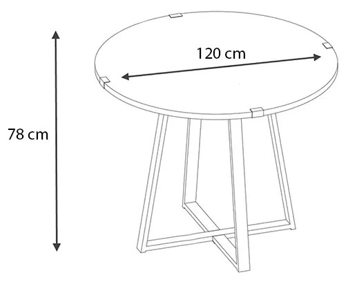 ΤΡΑΠΕΖΙ RUBES MEGAPAP ΧΡΩΜΑ SONOMA - ΑΝΘΡΑΚΙ 120X120X78ΕΚ.