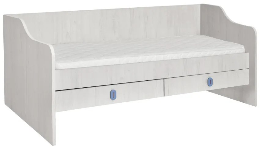 MATIS Κρεβάτι με δύο συρτάρια Numero 2F άσπρος δρύς/ μπλε 205x102,5x90 MATIS586119
