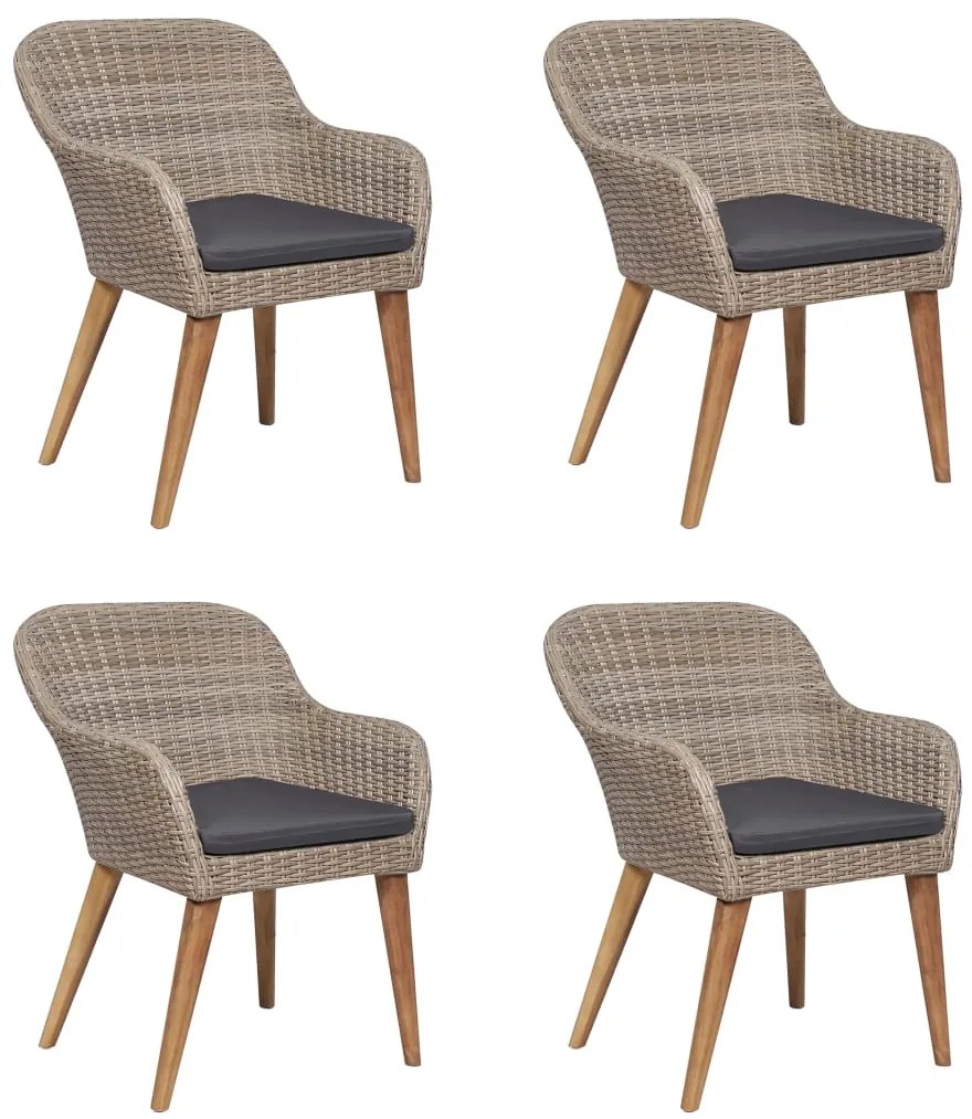 vidaXL Σετ Τραπεζαρίας Κήπου 5 Τεμαχίων Καφέ