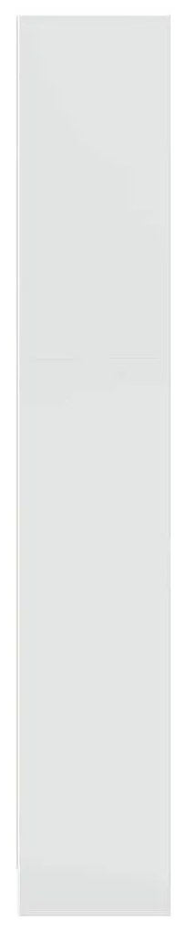 Βιβλιοθήκη Γυαλιστερό Λευκό 40x24x143 εκ. Επεξεργασμένο Ξύλο - Λευκό