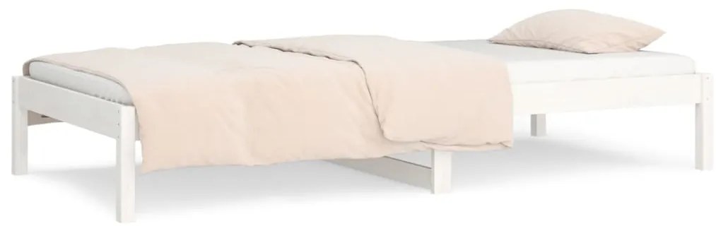 vidaXL Καναπές Κρεβάτι Χωρίς Στρώμα Λευκό 90x200 εκ. Μασίφ Ξύλο Πεύκου