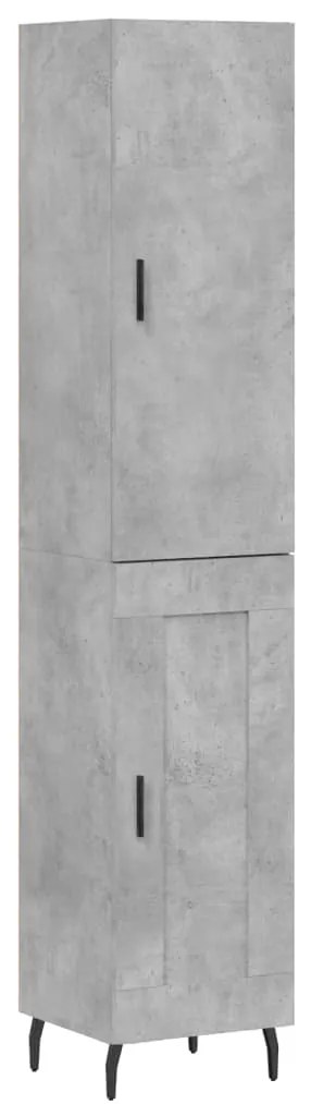 vidaXL Ντουλάπι Γκρι Σκυροδέματος 34,5x34x180 εκ. Επεξεργασμένο Ξύλο