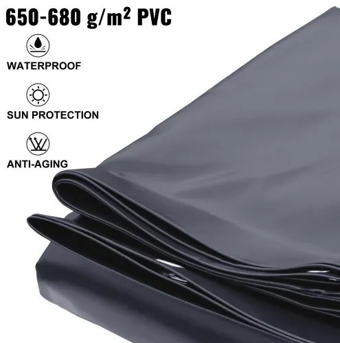 VEVOR Pool Safety Cover, 13x23 ft In-ground Pool Cover, Charcoal PVC Pool Covers, Rectangular Safety Pool Cover Winter Pool Cover Solid Safety Pool Cover for Swimming Pool Winter Protection Cover