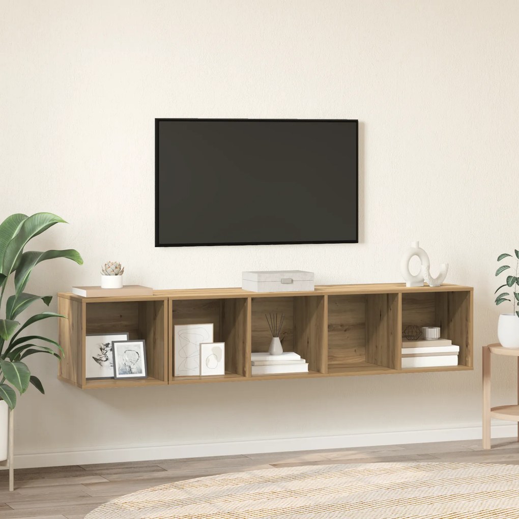 vidaXL 2 pcs artisan δρυς 37 x 37 x 142.5 εκ Επεξεργασμένο ξύλο