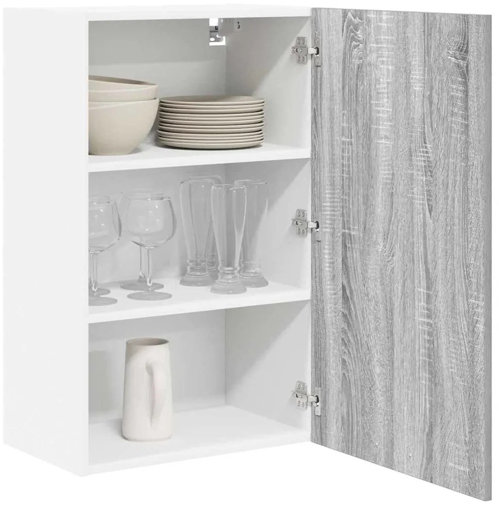 vidaXL Κρεμαστό ντουλάπι Riga Γκρι Σομόνα και Λευκό 50 x 31 x 80 εκ.