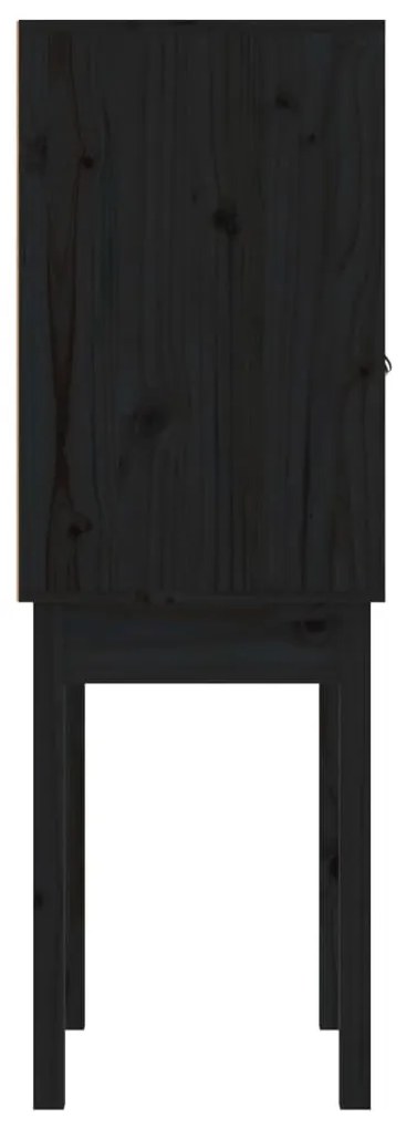vidaXL Ντουλάπι Ψηλό Μαύρο 60x40x120 εκ. από Μασίφ Ξύλο Πεύκου
