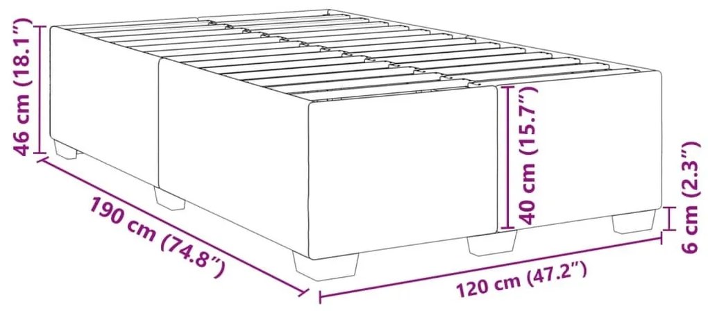 Πλαίσιο Κρεβατιού χωρίς στρώμα Κρέμα 120x190 εκ. Υφασμάτινο - Κρεμ