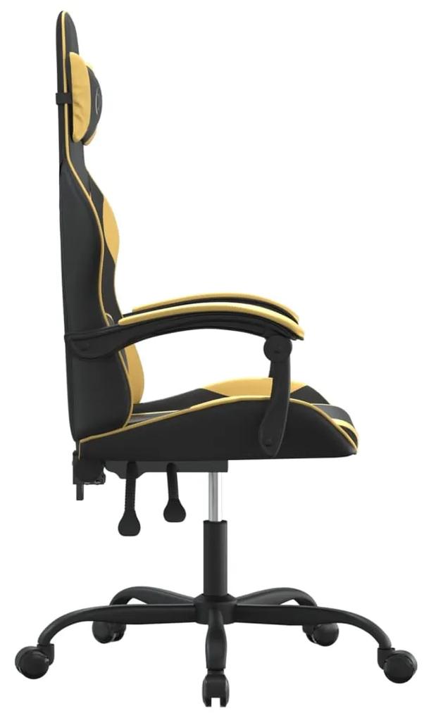 vidaXL Καρέκλα Gaming Μαύρο/Χρυσό από Συνθετικό Δέρμα