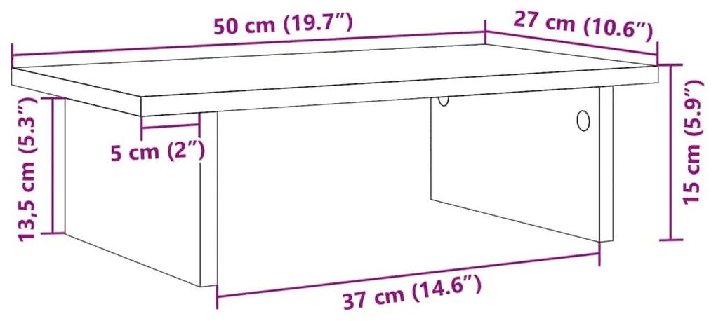 ΒΑΣΗ ΟΘΟΝΗΣ SONOMA ΔΡΥΣ 50X27X15 ΕΚ. ΑΠΟ ΕΠΕΞΕΡΓΑΣΜΕΝΟ ΞΥΛΟ 854699