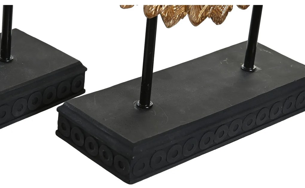 Διακοσμητική Φιγούρα DKD Home Decor 25 x 8 x 34 cm Μαύρο Χρυσό Σύγχρονη Κύκλους (x2)
