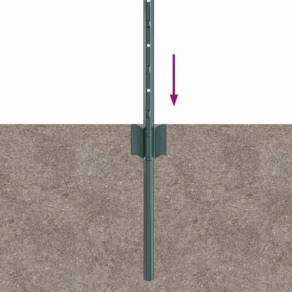 vidaXL Πό posts φράχτη 5 pcs Πράσινο 80 cm Ατσάλι